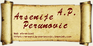 Arsenije Perunović vizit kartica